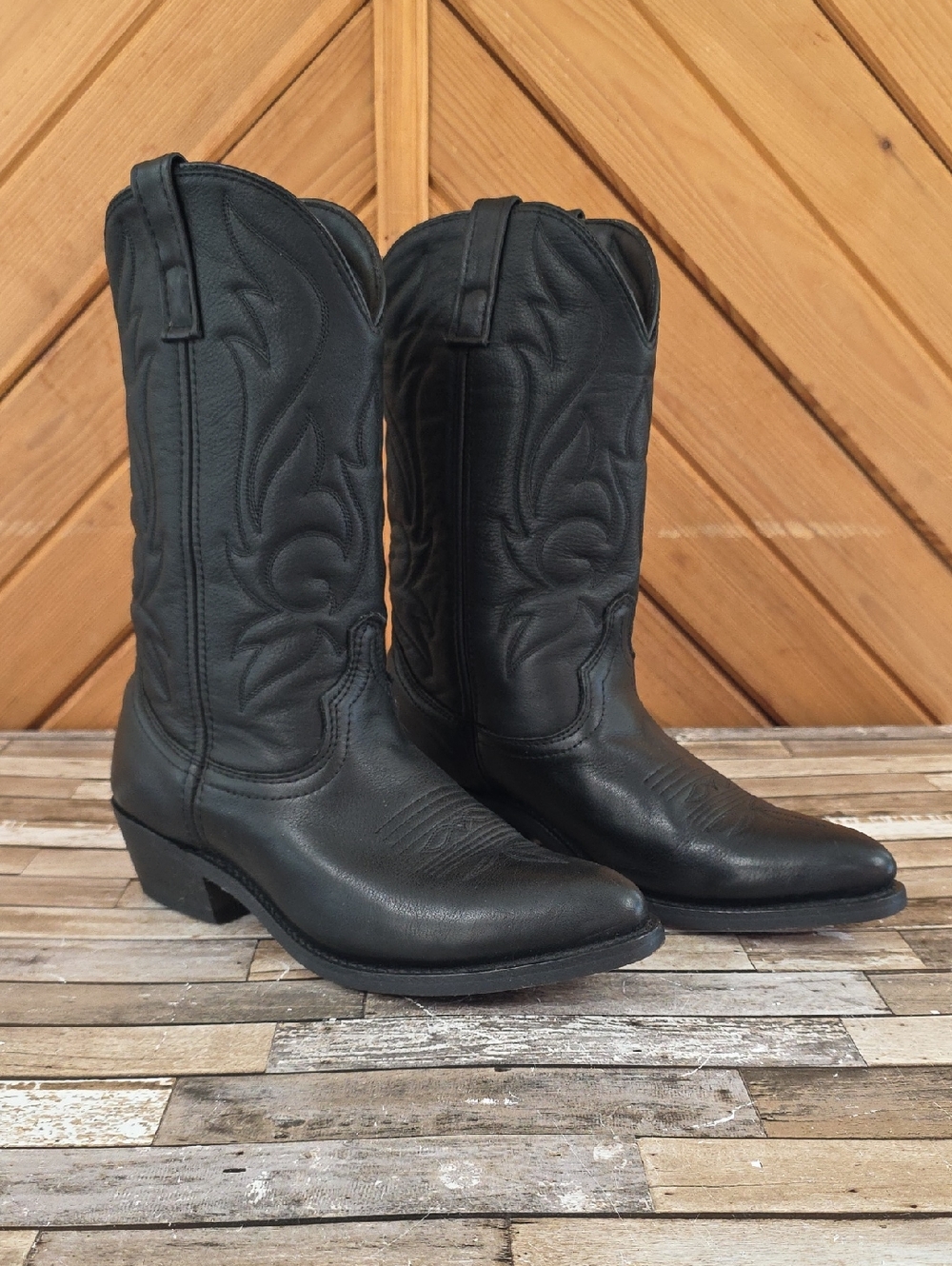 Men's Black Western Leather Boots